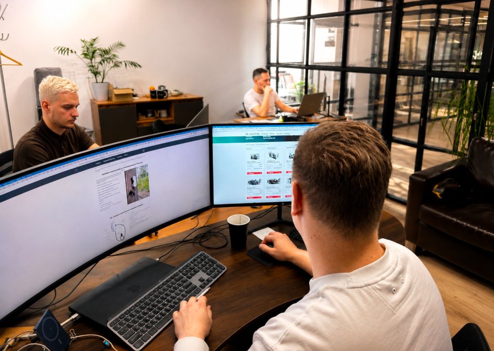 Команда Вольт-Терра за работой в офисе